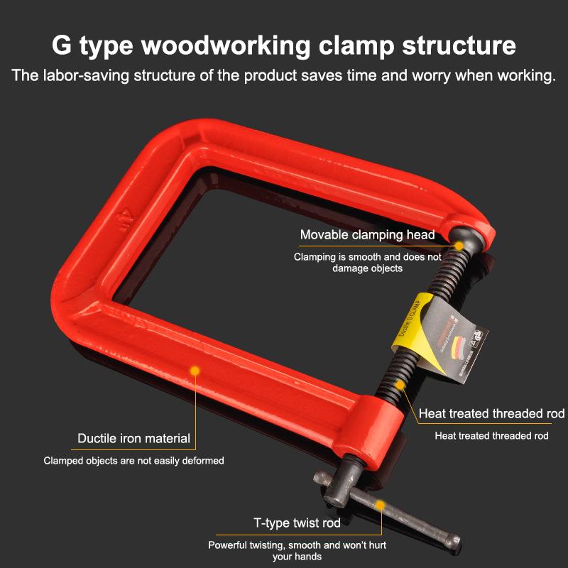 Woodworking Clamp - Zacisk G, zacisk C o głębokim