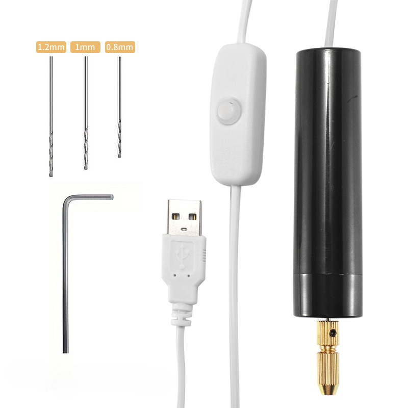 Woodworking Epoxy - Mini wiertarka elektryczna zasilana przez USB,